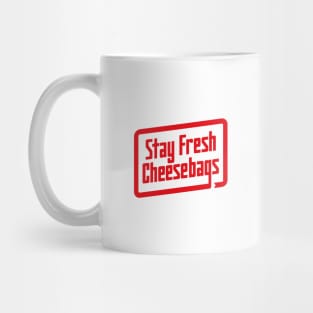 Stay Fresh Cheese Bags - Retro (Red and White on Yellow) Mug